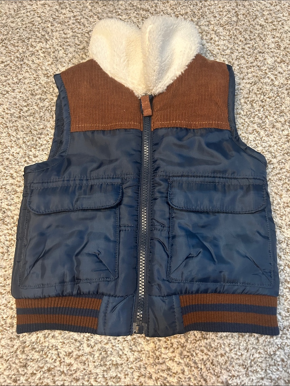 Little Lad Sherpa-Lined Puffer Vest NEVER WORN